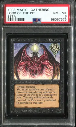 PSA 8 1993 MTG Magic The Gathering Beta #115 Lord of the Pit Pop11 - Image 1
