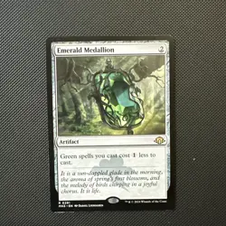 Wizards Emerald Medallion Rare Artifact Regular Modern Horizons 3 291 - Image 1