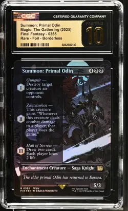 SUMMON: PRIMAL ODIN Final Fantasy Borderless Foil Rare CGC Pristine 10 MTG - Image 1