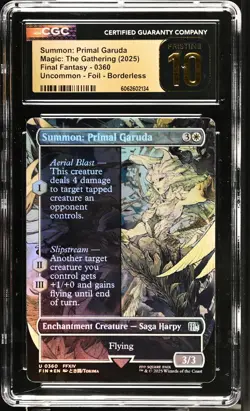 SUMMON: PRIMAL GARUDA Final Fantasy Borderless Foil CGC Pristine 10 MTG - Image 1