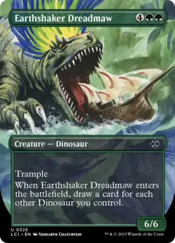 MTG Earthshaker Dreadmaw (Borderless) [The Lost Caverns of Ixalan] Foil Near Min - Image 1