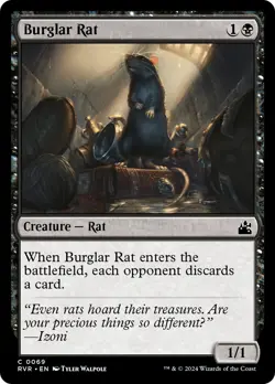 MTG Burglar Rat [Ravnica Remastered] Lightly Played Foil Magic - Image 1