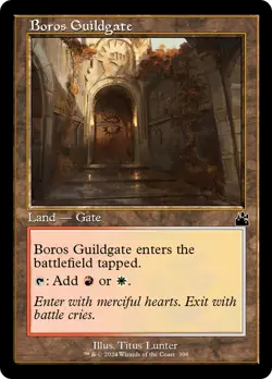 MTG Boros Guildgate (Retro Frame) [Ravnica Remastered] Lightly Played Foil Magic - Image 1