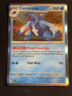 Carracosta 38/142 Pokemon TCG Holo Foil Rare Card Near Mint NM - Image 1