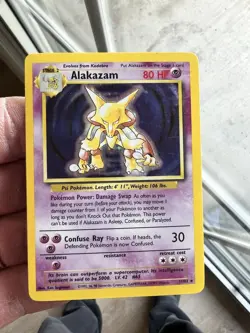 Pokemon TCG Alakazam Base Set Holo Card 1/102 Unlimited Rare - Image 1