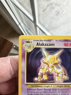 Pokemon TCG Alakazam Base Set Holo Card 1/102 Unlimited Rare - Image 2
