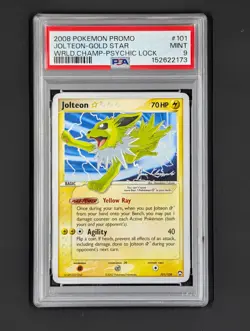 2008 POKEMON PROMO JOLTEON GOLDSTAR WRLD.CHAMP #101 MINT 9 PSA - Image 1