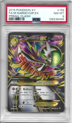 2015 Pokemon XY Primal Clash #156 Full Art M Gardevoir EX PSA 8 - Image 1