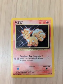 Set of 4 ERROR Base Set 68/102 Vulpix Pokemon HP 50 - Image 3
