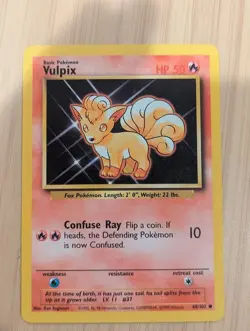 Set of 4 ERROR Base Set 68/102 Vulpix Pokemon HP 50 - Image 5
