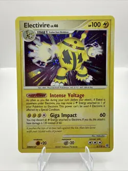 2007 Pokemon Diamond Pearl Electivire Holo Rare 3/130 Holo Bleed - Image 1