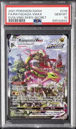 2021 POKEMON SWORD & SHIELD EVOLVING SKIES SECRET FULL ART/RAYQUAZA VMAX PSA 10 - Image 1