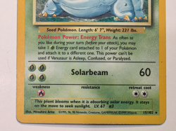 1999 Pokemon Base Set Venusaur Holo #15/102 – Unlimited – Vintage WOTC HP - Image 2