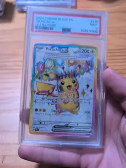 PIKACHU EX 2024 POKEMON S&V SURGING SPARKS ULTRA RARE 219/191 PSA 9 - Image 1