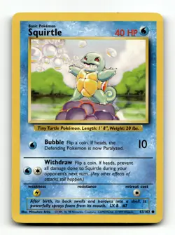 Base Set #063/102 Squirtle Common Pokemon - Image 1