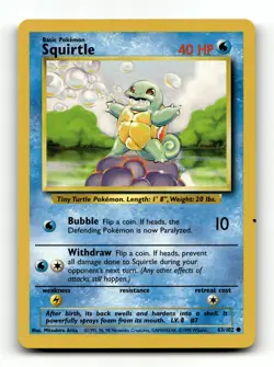 Base Set #063/102 Squirtle Common Pokemon - Image 1