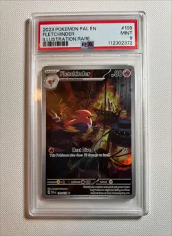 Fletchinder 199/193 PSA 9 2023 Illustration Rare Pokemon Paldean Fates EN - Image 1