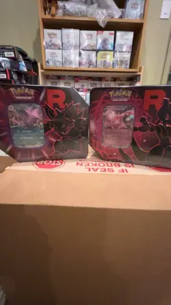 Pokemon Team Rocket Destined Rivals Tin Set of 2 Mewtwo And Nidoking - Image 1