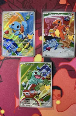 Pokemon First Partner Illustration Kanto Starters Promos Set MEP 037 038 039 - Image 1