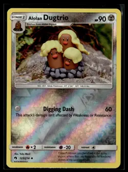 Pokemon TCG SM - Lost Thunder #123/214 Alolan Dugtrio REVERSE HOLO - Image 1