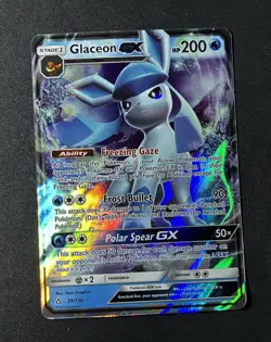 Pokemon Glaceon GX SM-Ultra Prism Ultra Rare Holo 39/156 Stage 1 200 HP English - Image 1