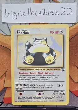 Snorlax 30/130 Non-Holo Pokemon Base Set 2 LP - Image 1