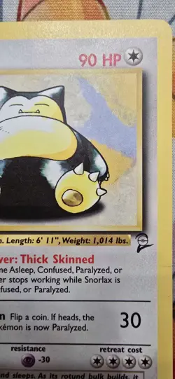 Snorlax 30/130 Non-Holo Pokemon Base Set 2 LP - Image 4
