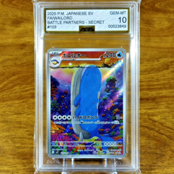 Pokemon Japanese Battle Partners Wailord 103/100 AGS Gem-MT 10 FA Holo Rare 2025 - Image 1