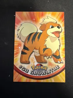 NM #58 Growlithe Pokemon 1999 Topps TV Animation Edition Series 1 Green Logo - Image 1