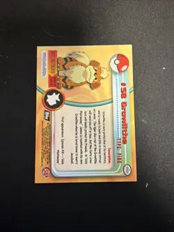 NM #58 Growlithe Pokemon 1999 Topps TV Animation Edition Series 1 Green Logo - Image 2