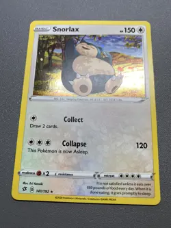 Pokemon TCG Snorlax Rebel Clash 141/192 Promo Cosmos Holo Rare MP - Image 1