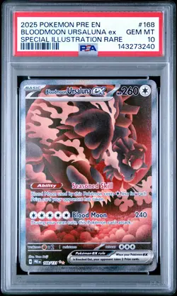 2025 POKEMON PRE EN-PRISMATIC EVOLUTIONS #168 BLOODMOON URSALUNA EX PSA 10 - Image 1
