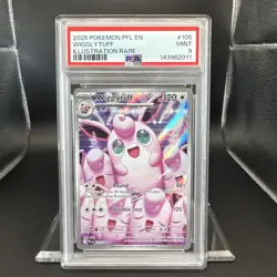 2025 Pokemon Phantasmal Flames Wigglytuff #105 IR EN Graded PSA 9 - Image 1