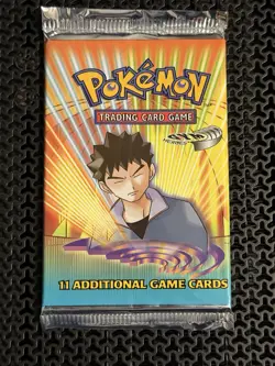 Pokemon Gym Heroes Unlimited Booster Set Pack Brock Artwork - Unweighed - Image 1