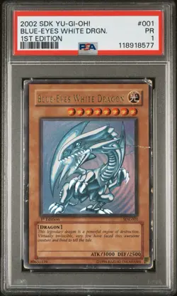 Blue Eyes White Dragon SDK-001 1st Edition Ultra Rare Yugioh PSA 1 *689 - Image 1