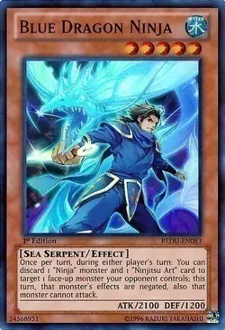 Blue Dragon Ninja (REDU-EN083) - NM Super Rare Yugioh - Image 1