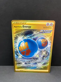 Pokemon TCG Rapid Strike Energy Gold Secret Rare Card 182/163 Battle Styles - Image 1