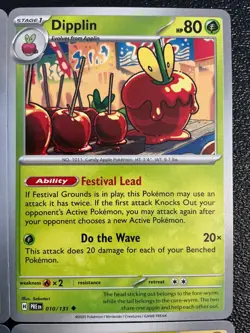 x9 Applin Dipplin Appletun pokemon cards 🍎🥧🐛 Cute Adorable mix lot - Image 4