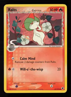 Ralts (Delta Species) 61/101 Dragon Frontiers Pokemon Card -A7 - Image 1
