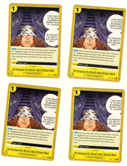 Set Of 4 He Possesses The Worlds Most Brilliant Mind OP07-114 One Piece Card - Image 1