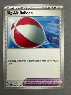 Pokemon TCG * Scarlet & Violet 151 Card * 155/165 Big Air Balloon U * FRESH PK - Image 1