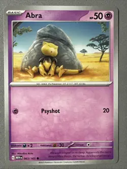 Pokemon TCG * Scarlet & Violet 151 Card * 063/165 Abra Common * FRESH PK - Image 1