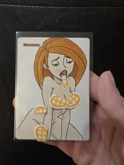 Magic MTG Altered Mountain / Land Card | Hand Painted & Color Anime Girl - Image 2