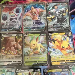 Pokemon V, VSTAR, VMAX Rayquaza, Pikachu, Leafeon Lot Sword & Shield - 16 Cards - Image 4