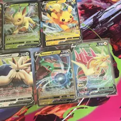 Pokemon V, VSTAR, VMAX Rayquaza, Pikachu, Leafeon Lot Sword & Shield - 16 Cards - Image 5