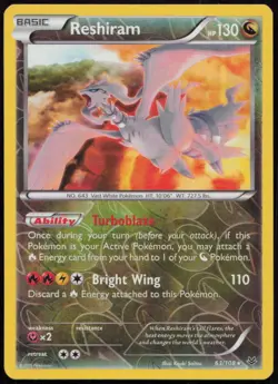 Reshiram 63/108 LP Roaring Skies Rare Reverse Holo Pokemon - Image 1