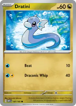 Dratini (147/165) [Scarlet & Violet 151] Lightly Played Reverse Holofoil Pokemon - Image 1
