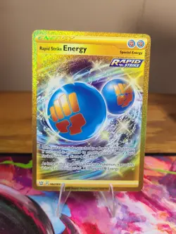Pokemon TCG Rapid Strike Energy Gold Secret Rare Card 182/163 Battle Styles - Image 1