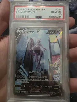 Full-Art Mewtwo V 2022 s10b Pokemon GO SR Japanese 074/071 PSA 10 - Image 1
