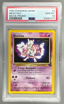 Mewtwo 1999 Pokemon Game Movie Promo #3 PSA 10 - Image 1